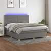 Image de vidaXL Sommier à lattes de lit et matelas et LED Gris foncé 180x200 cm