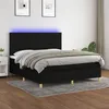 Image de vidaXL Sommier à lattes de lit et matelas et LED Noir 180x200 cm Tissu