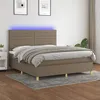 Image de vidaXL Sommier à lattes de lit et matelas et LED Taupe 180x200cm Tissu