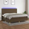 Image de vidaXL Sommier à lattes de lit matelas et LED Marron foncé 200x200 cm3135544