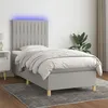 Image de vidaXL Sommier à lattes de lit et matelas et LED Gris clair 90x200cm3135565
