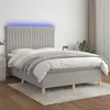 Image de vidaXL Sommier à lattes de lit et matelas et LED Gris clair 140x190 cm