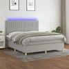 Image de vidaXL Sommier à lattes de lit matelas et LED Gris clair 160x200 cm