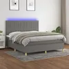 Image de vidaXL Sommier à lattes de lit et matelas et LED Gris foncé 160x200 cm