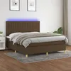 Image de vidaXL Sommier à lattes de lit matelas et LED Marron foncé 160x200 cm