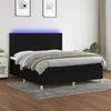 Image de vidaXL Sommier à lattes de lit et matelas et LED Noir 180x200 cm Tissu