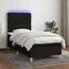 Image de vidaXL Sommier à lattes de lit et matelas et LED Noir 90x200 cm Tissu