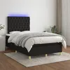 Image de vidaXL Sommier à lattes de lit et matelas et LED Noir 120x200 cm Tissu