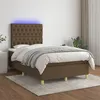 Image de vidaXL Sommier à lattes de lit matelas et LED Marron foncé 120x200 cm