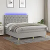 Image de vidaXL Sommier à lattes de lit matelas et LED Gris clair 160x200 cm