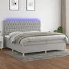 Image de vidaXL Sommier à lattes de lit matelas et LED Gris clair 200x200 cm