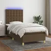 Image de vidaXL Sommier à lattes de lit matelas et LED Marron foncé 100x200 cm
