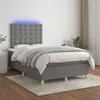 Image de vidaXL Sommier à lattes de lit et matelas et LED Gris foncé 120x200 cm
