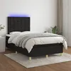 Image de vidaXL Sommier à lattes de lit et matelas et LED Noir 120x200 cm Tissu