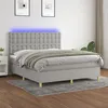 Image de vidaXL Sommier à lattes de lit matelas et LED Gris clair 160x200 cm