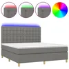 Image de vidaXL Sommier tapissier et matelas et LED Gris foncÃ© 160x200 cm Tissu