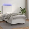 Image de vidaXL Sommier à lattes de lit avec matelas et LED Blanc 100x200 cm3135808