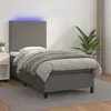 Image de vidaXL Sommier à lattes de lit avec matelas et LED Gris 100x200 cm