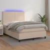 Image de vidaXL Sommier à lattes de lit avec matelas LED Cappuccino 140x190 cm