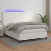 Image de vidaXL Sommier à lattes de lit avec matelas et LED Blanc 140x200 cm