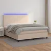 Image de vidaXL Sommier à lattes de lit avec matelas LED Cappuccino 160x200 cm