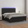 Image de vidaXL Sommier à lattes de lit avec matelas et LED Noir 180x200 cm