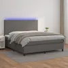Image de vidaXL Sommier à lattes de lit avec matelas et LED Gris 180x200 cm