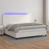 Image de vidaXL Sommier à lattes de lit avec matelas et LED Blanc 200x200 cm