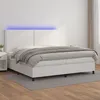 Image de vidaXL Sommier à lattes de lit avec matelas et LED Blanc 200x200 cm3135904