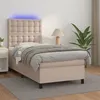 Image de vidaXL Sommier à lattes de lit avec matelas et LED Cappuccino 80x200cm