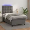 Image de vidaXL Sommier à lattes de lit avec matelas et LED Gris 100x200 cm3135931