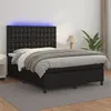 Image de vidaXL Sommier à lattes de lit avec matelas et LED Noir 140x190 cm