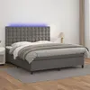 Image de vidaXL Sommier à lattes de lit avec matelas et LED Gris 160x200 cm