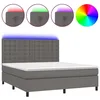Image de vidaXL Sommier tapissier et matelas et LED Gris 160x200 cm Similicuir