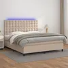 Image de vidaXL Sommier à lattes de lit avec matelas LED Cappuccino 160x200 cm