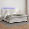 Image de vidaXL Sommier à lattes de lit avec matelas et LED Blanc 180x200 cm