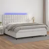Image de vidaXL Sommier à lattes de lit avec matelas et LED Blanc 200x200 cm