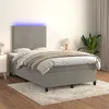 Image de vidaXL Sommier à lattes de lit avec matelas LED Gris clair 120x200 cm