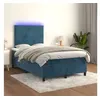 Image de vidaXL Sommier à lattes de lit avec matelas LED Bleu foncé 120x200 cm