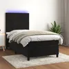 Image de vidaXL Sommier à lattes de lit matelas et LED Noir 100x200 cm Velours