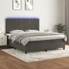 Image de vidaXL Sommier à lattes de lit matelas et LED Gris foncé 180x200 cm