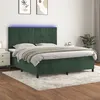 Image de vidaXL Sommier à lattes de lit matelas et LED Vert foncé 180x200 cm