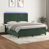 Image de vidaXL Sommier tapissier matelas et LED Vert foncÃ© 180x200 cm Velours