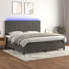 Image de vidaXL Sommier à lattes de lit matelas et LED Gris foncé 200x200 cm