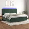 Image de vidaXL Sommier à lattes de lit matelas et LED Vert foncé 200x200 cm