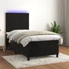 Image de vidaXL Sommier à lattes de lit avec matelas LED Noir 90x200 cm Velours