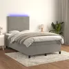 Image de vidaXL Sommier à lattes de lit avec matelas LED Gris clair 120x200 cm