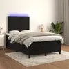 Image de vidaXL Sommier à lattes de lit avec matelas LED Noir 120x200cm Velours