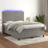 Image de vidaXL Sommier à lattes de lit avec matelas LED Gris clair 140x190 cm3136179