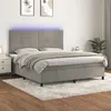 Image de vidaXL Sommier à lattes de lit avec matelas LED Gris clair 160x200 cm